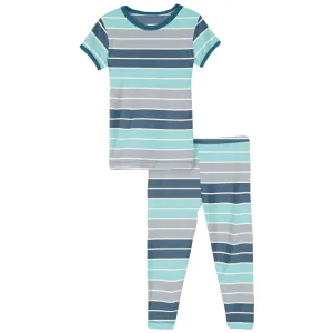 KicKee Pants Sport Stripe S/S Pajama Set