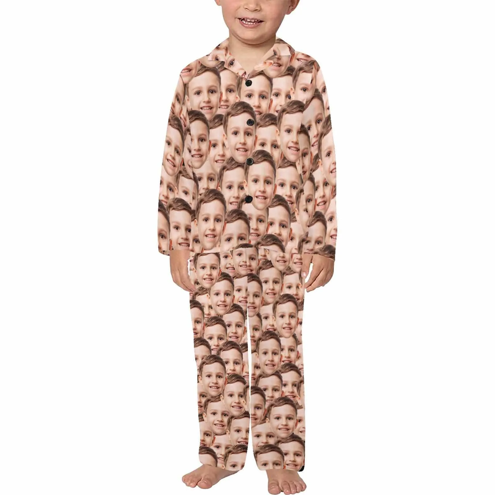 Kid's Pajamas Custom Sleepwear with Seamless Face Personalized Pajama Set For Boys&Girls 2-15Y