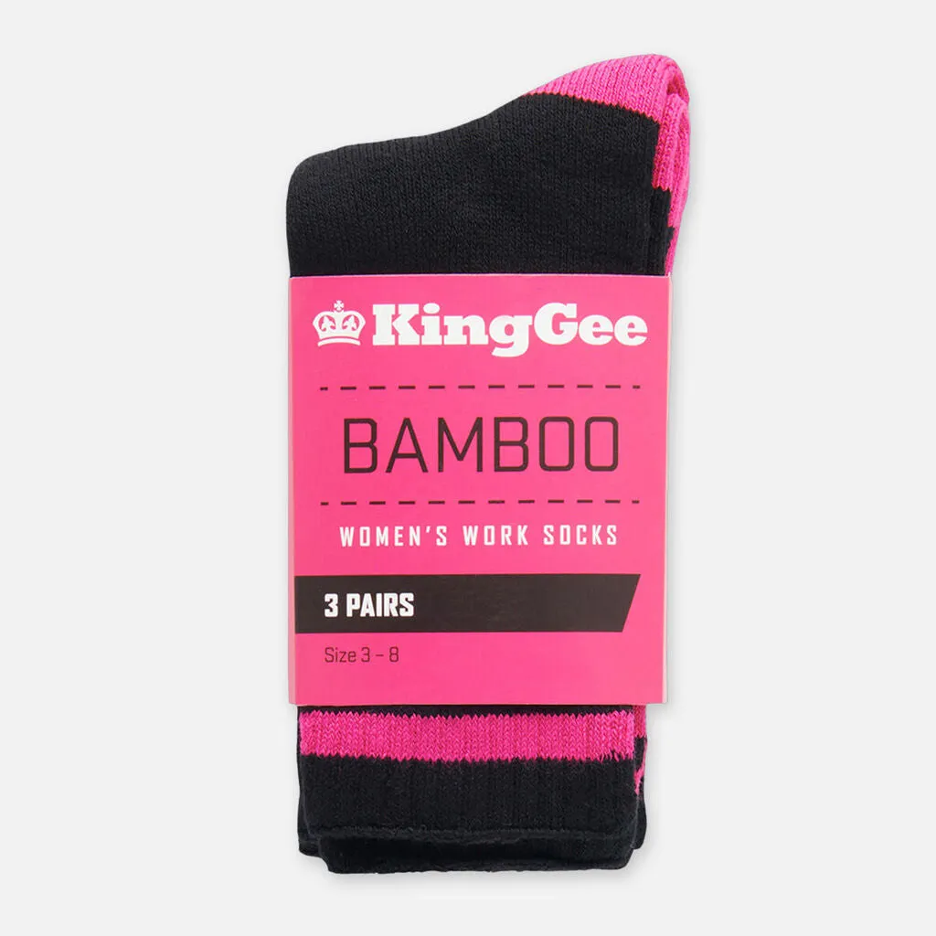 King Gee Women's Bamboo Crew Work Socks - 3 Pack (K49015)