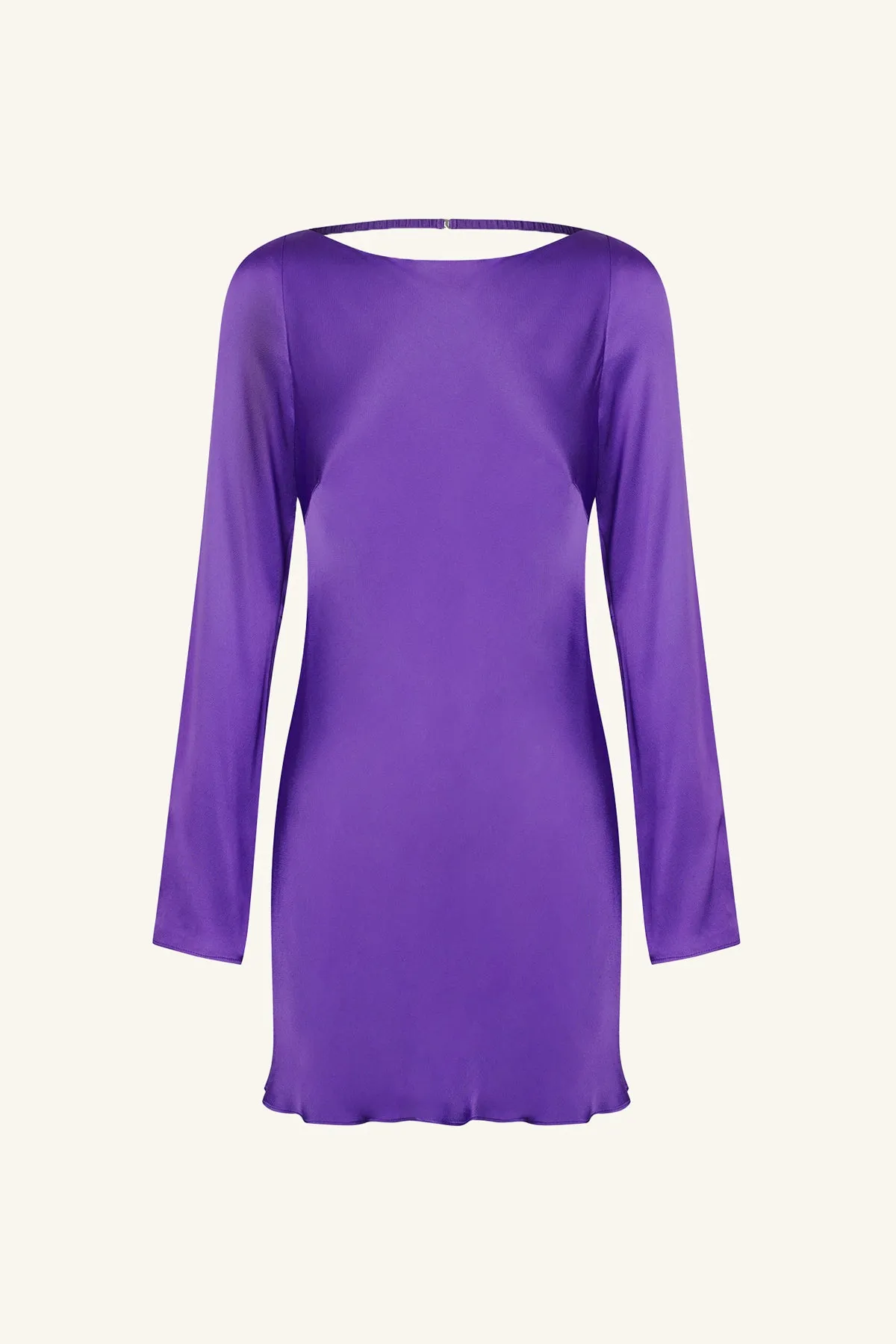 LANA LONG SLEEVE BACKLESS MINI DRESS - PURPLE