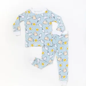 Little Sleepies Blue Breakfast Buddies L/S 2pc Pajama Set