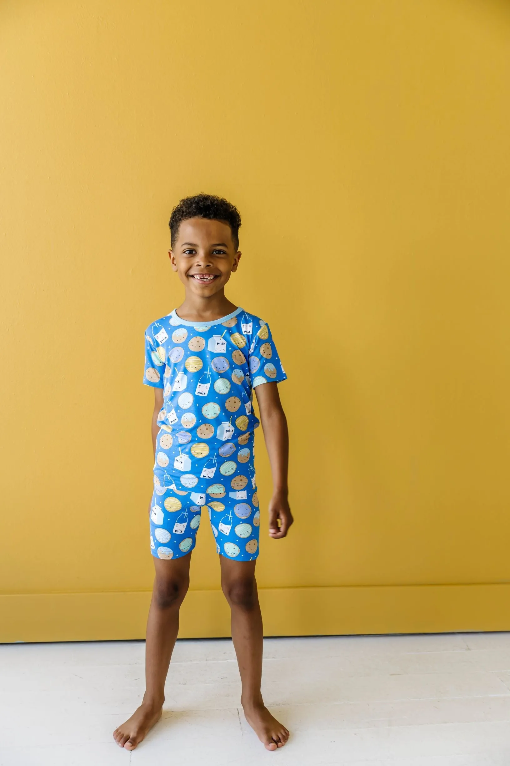 Little Sleepies Blue Cookies & Milk S/S 2pc Pajama Set w/Shorts