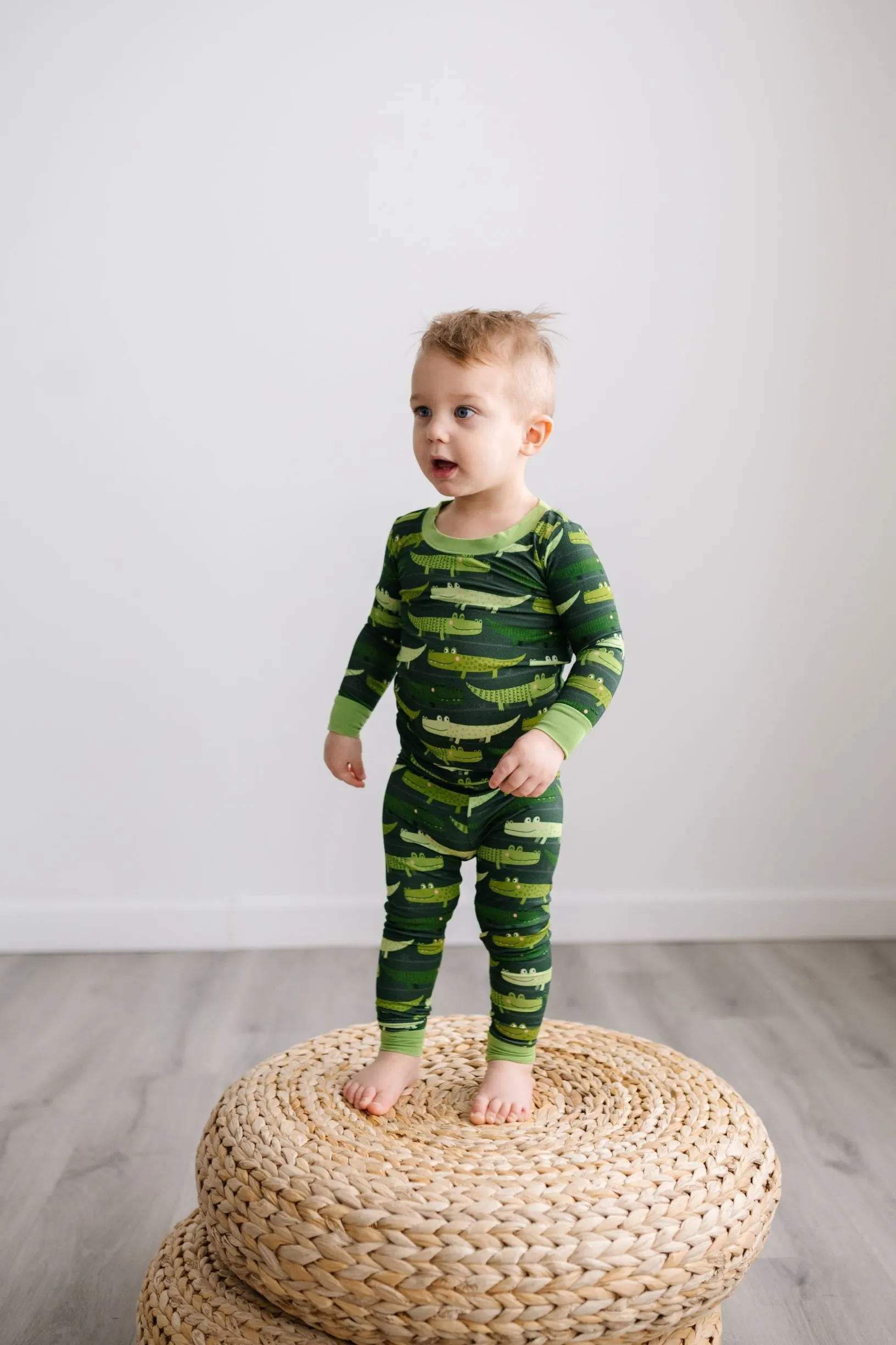 Little Sleepies Green Crocodiles Bamboo 2pc Pajama Set