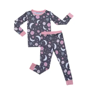 Little Sleepies To the Moon & Back Pink 2pc L/S Pajama Set