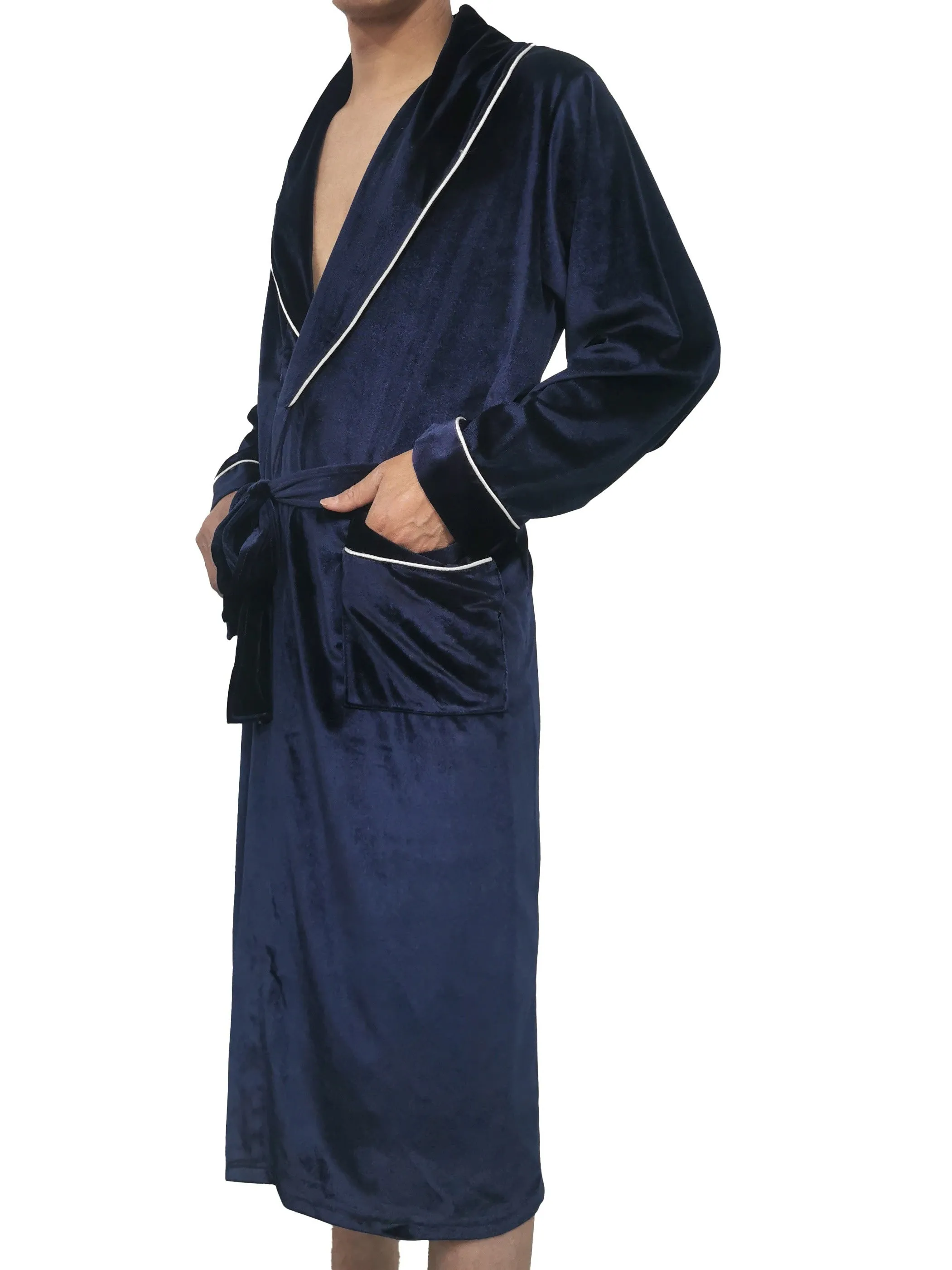 Mens Ultra-Soft Solid Color Sleep Robe with Adjustable Belt - Designed for Ultimate Comfort and Relaxation - Exclusively for Spring, Summer, and Fall Seasons