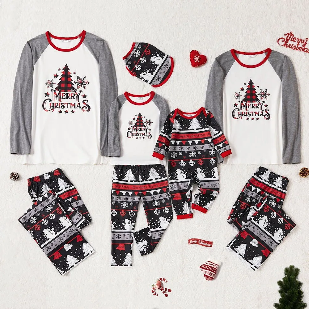 Merry Christmas Tree Christmas Pajama Family Matching Set Baby Mother Daughter Pajamas Flame Resistant