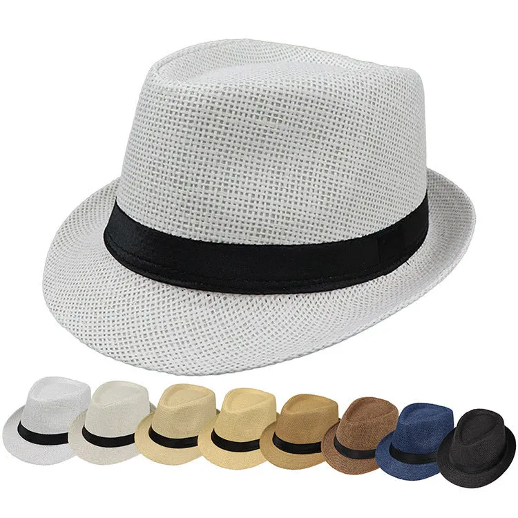 Monofilament Straw Hat Solid Color Parent-child