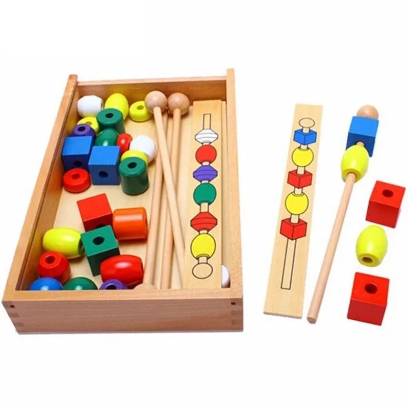 Montessori Colorful Stick Beading