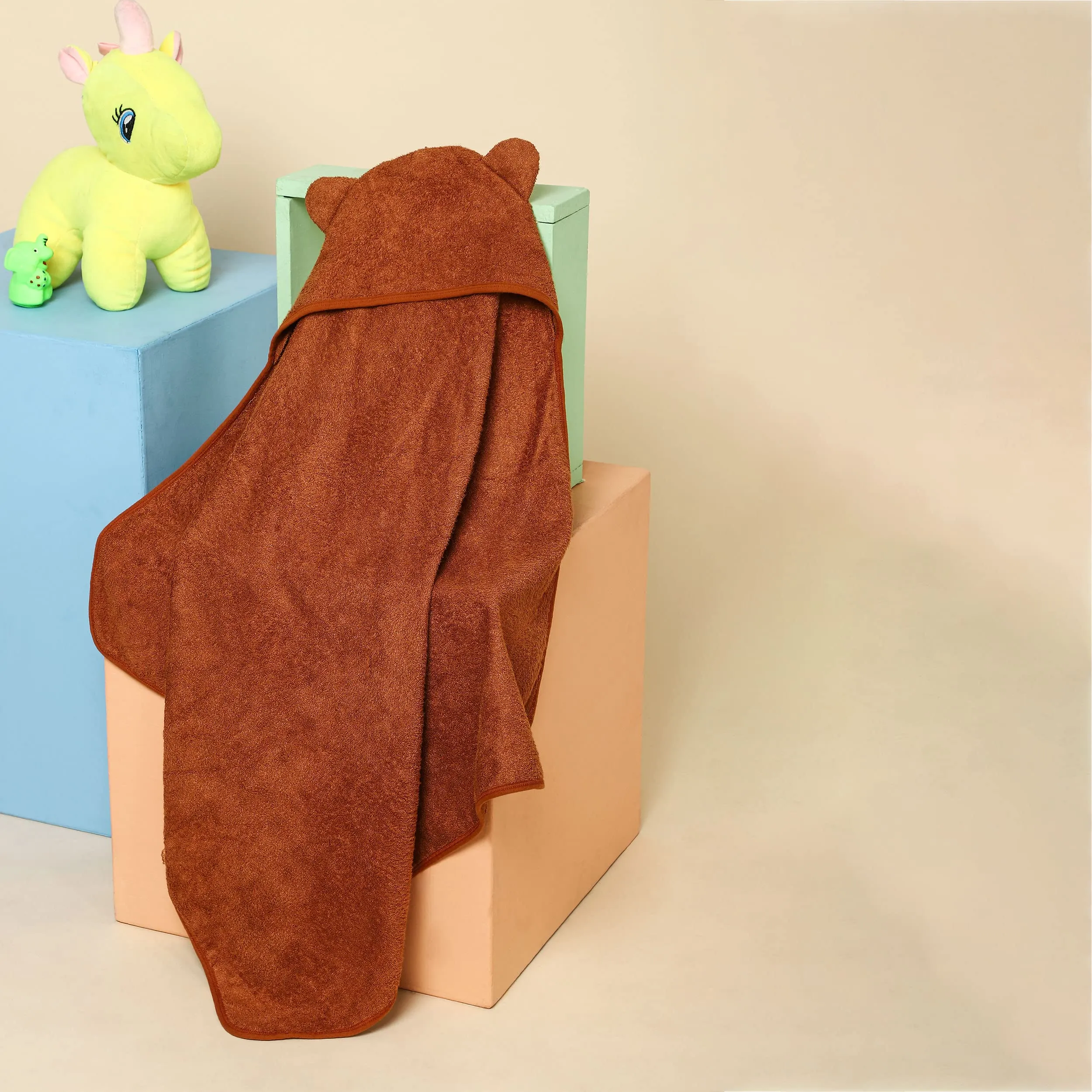 Mush Ultra Soft & Super Absorbent Bamboo Hooded Towel for Kids (1, Brown)