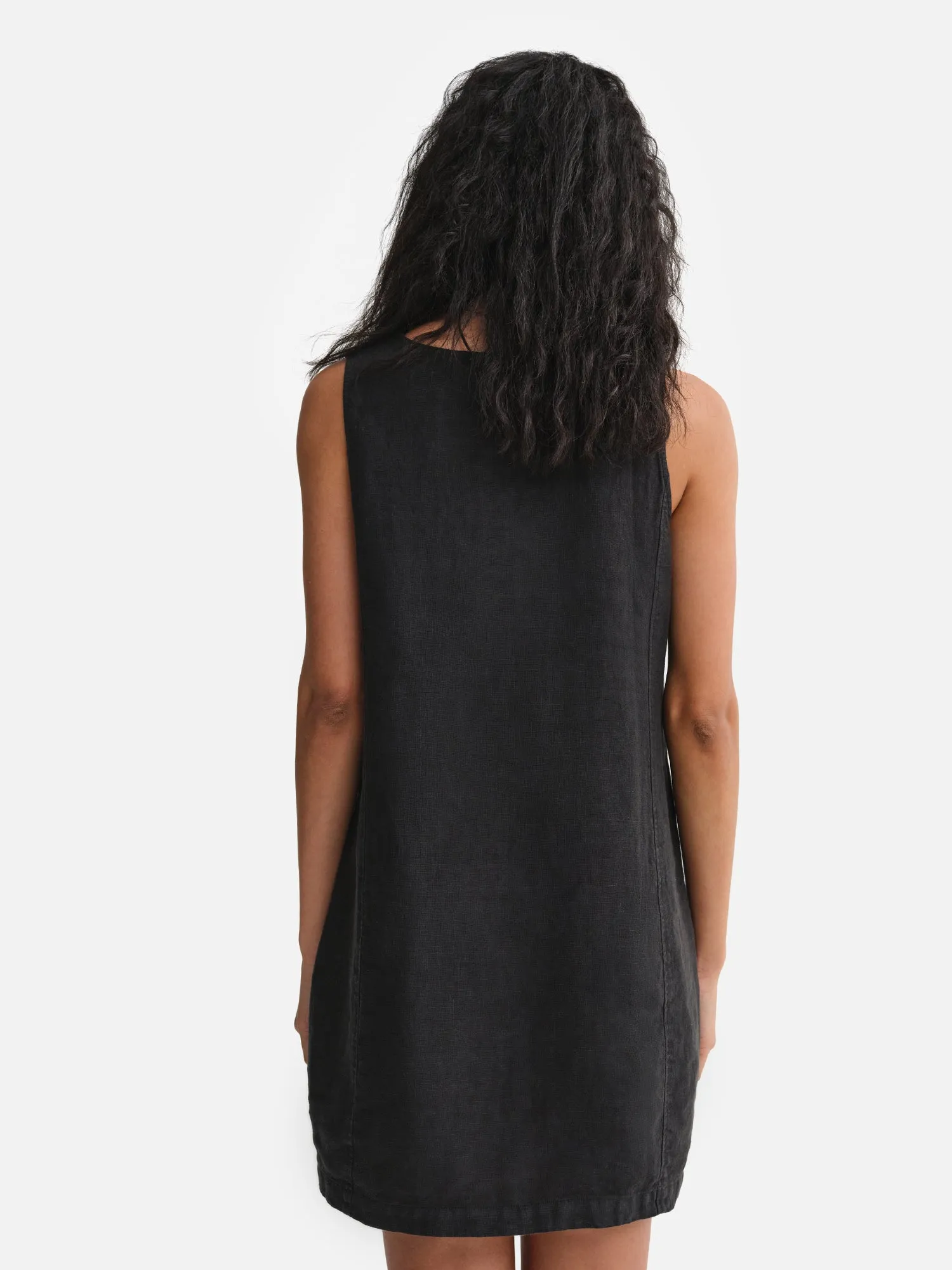 Organic Linen Square Neck Mini Dress