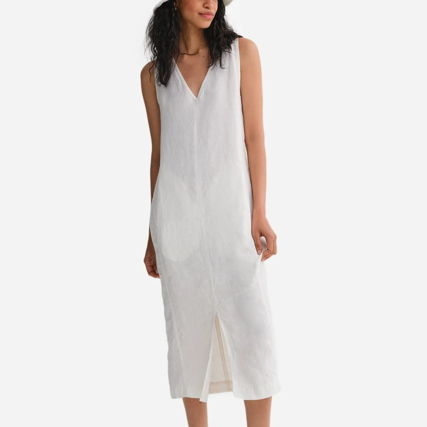 Organic Linen Tank Center Seam Dress