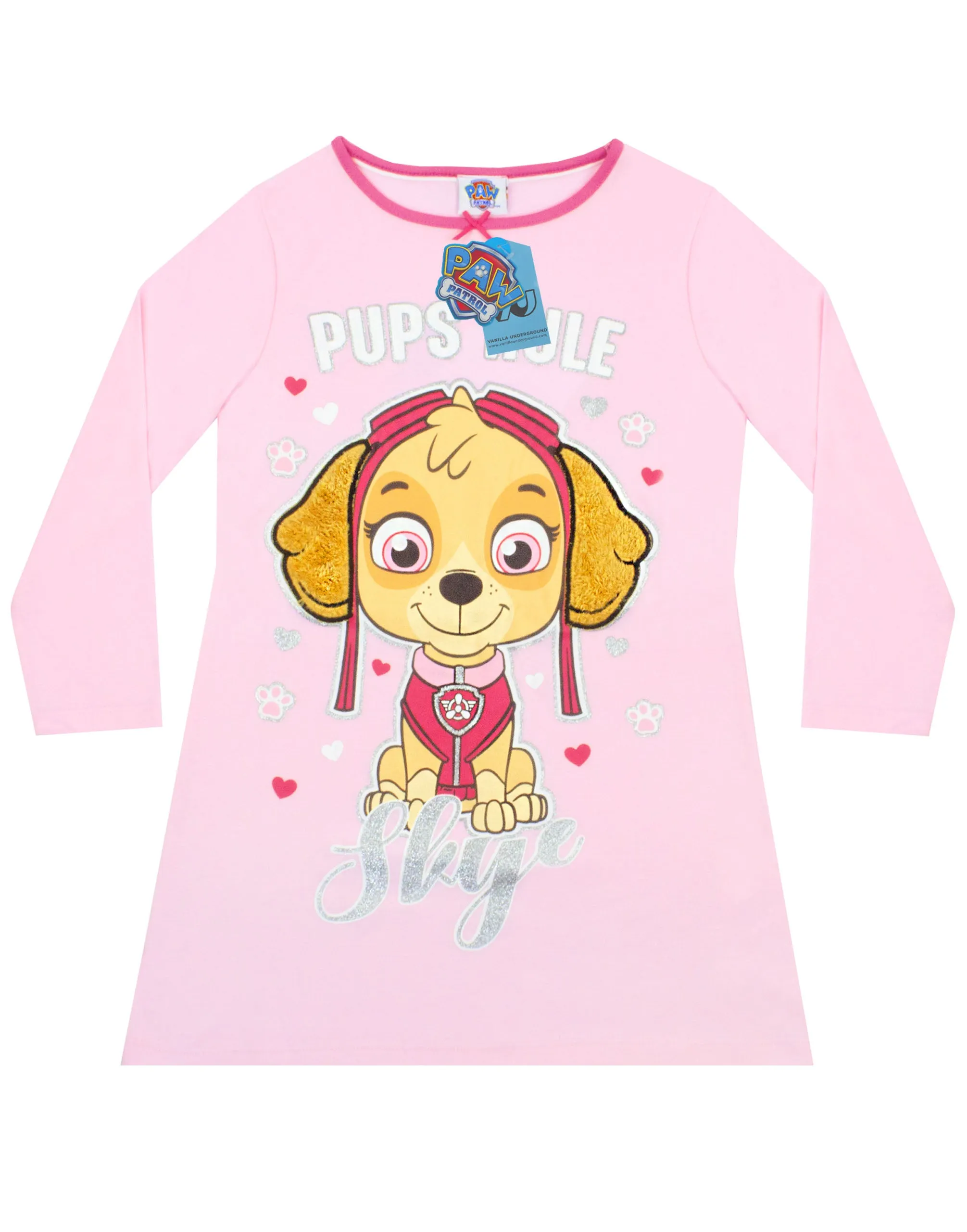 PAW Patrol Skye Pink Long Sleeved Girl's Night Dress