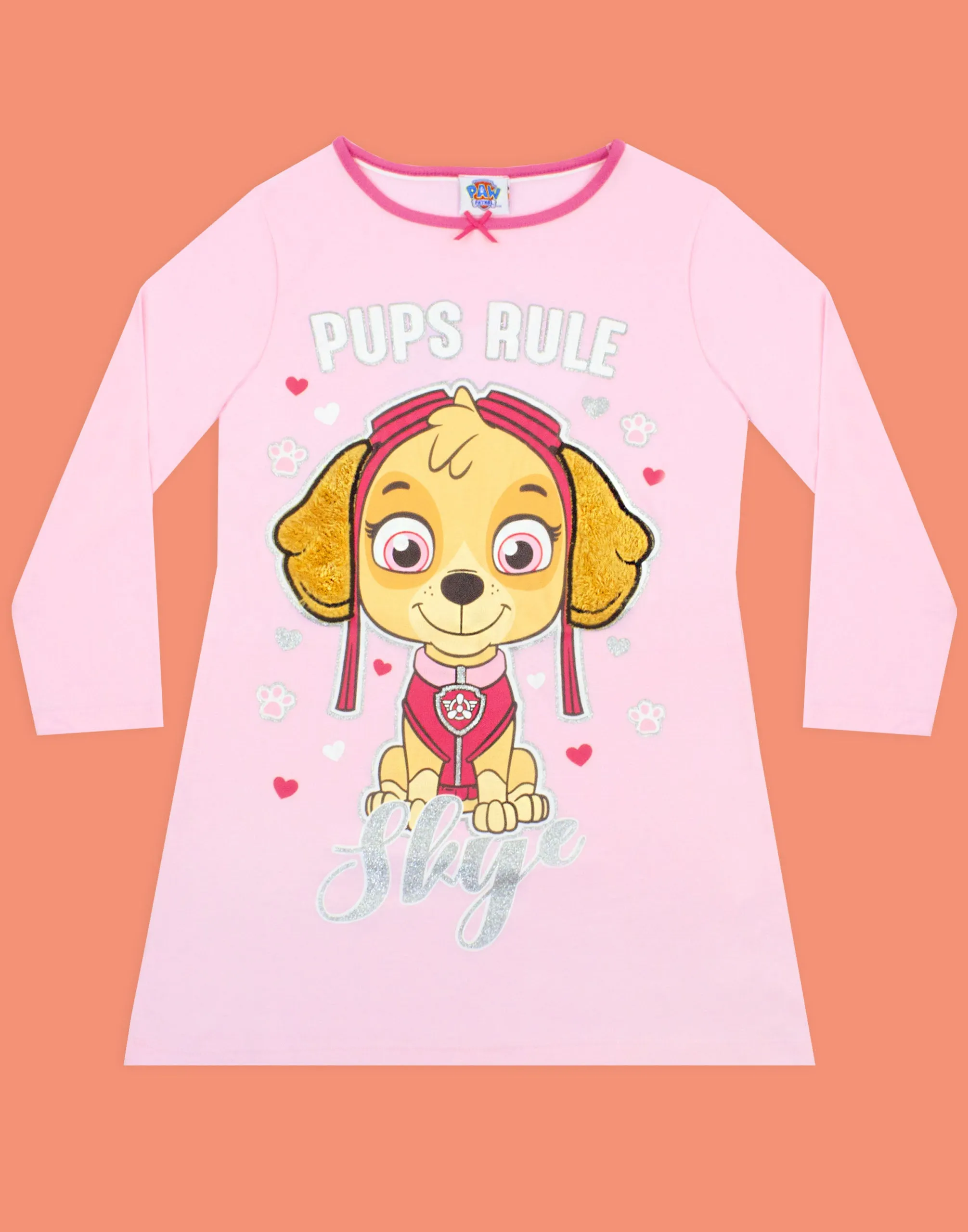 PAW Patrol Skye Pink Long Sleeved Girl's Night Dress