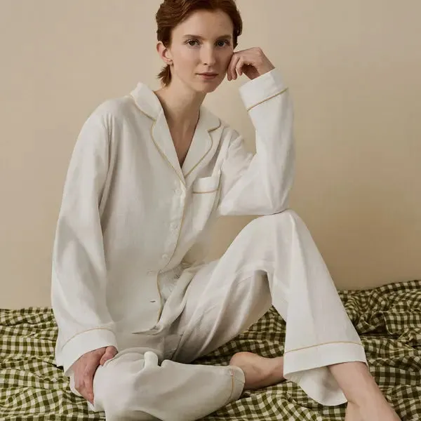 Pearl Tencel Linen Blend Women's Pyjama Trouser Set