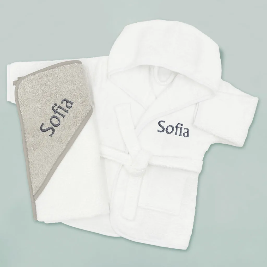 Personalised Cosy Cuddles Gift Set, Grey - 0-12 Months