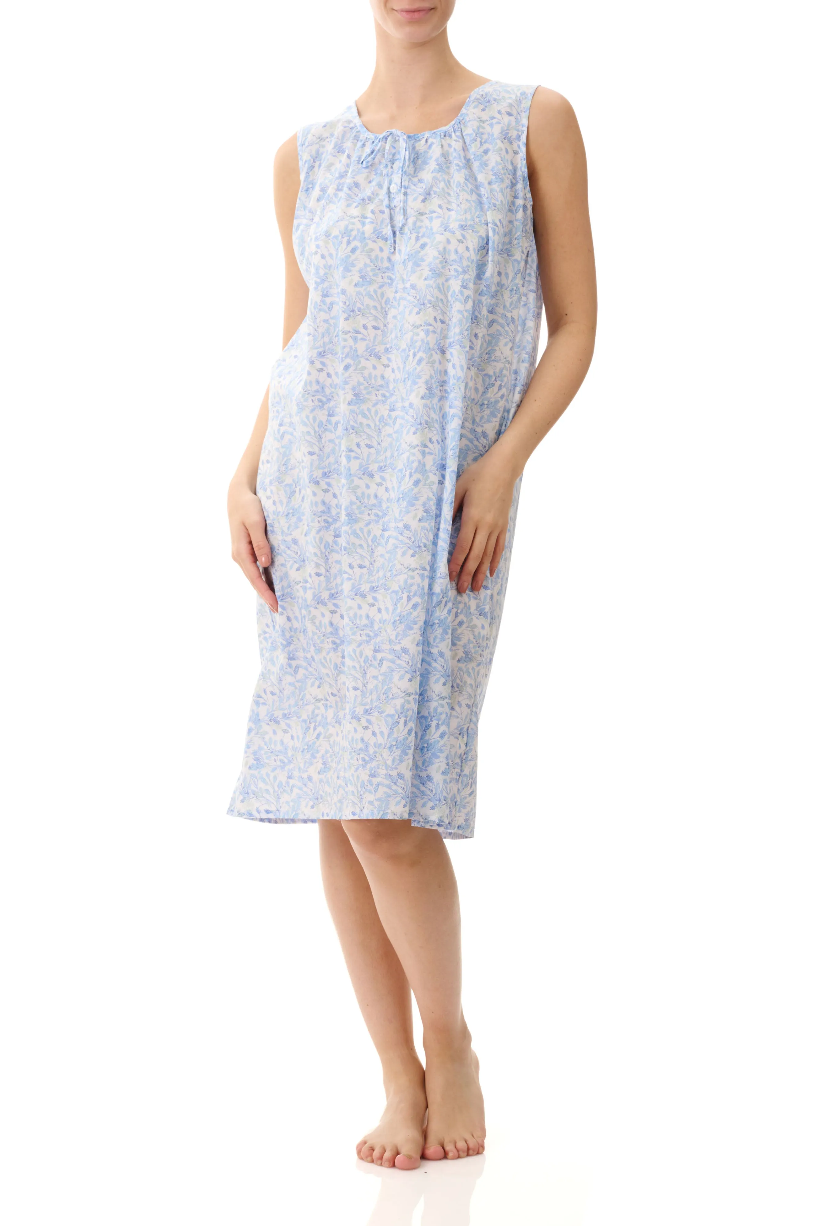 Pippa Sleeveless Short Nightie Blue