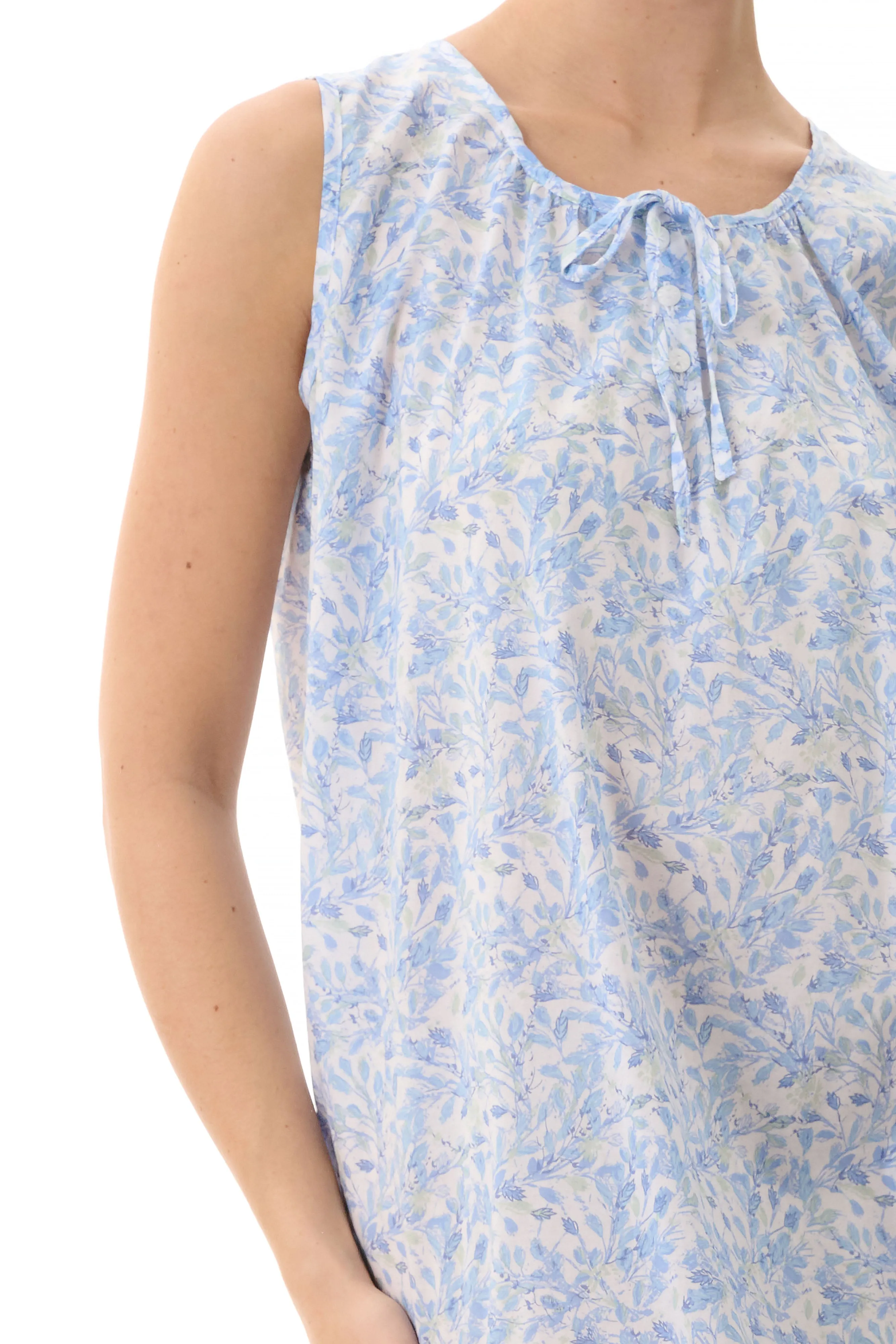 Pippa Sleeveless Short Nightie Blue