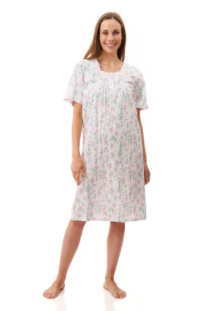 Rowan Cotton Knit Shortsleeve Short Nightie White