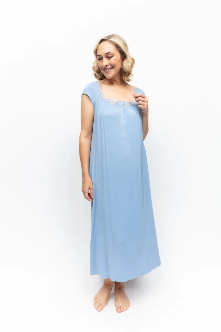 Selena Modal Cap Sleeve Nightdress Sky Blue