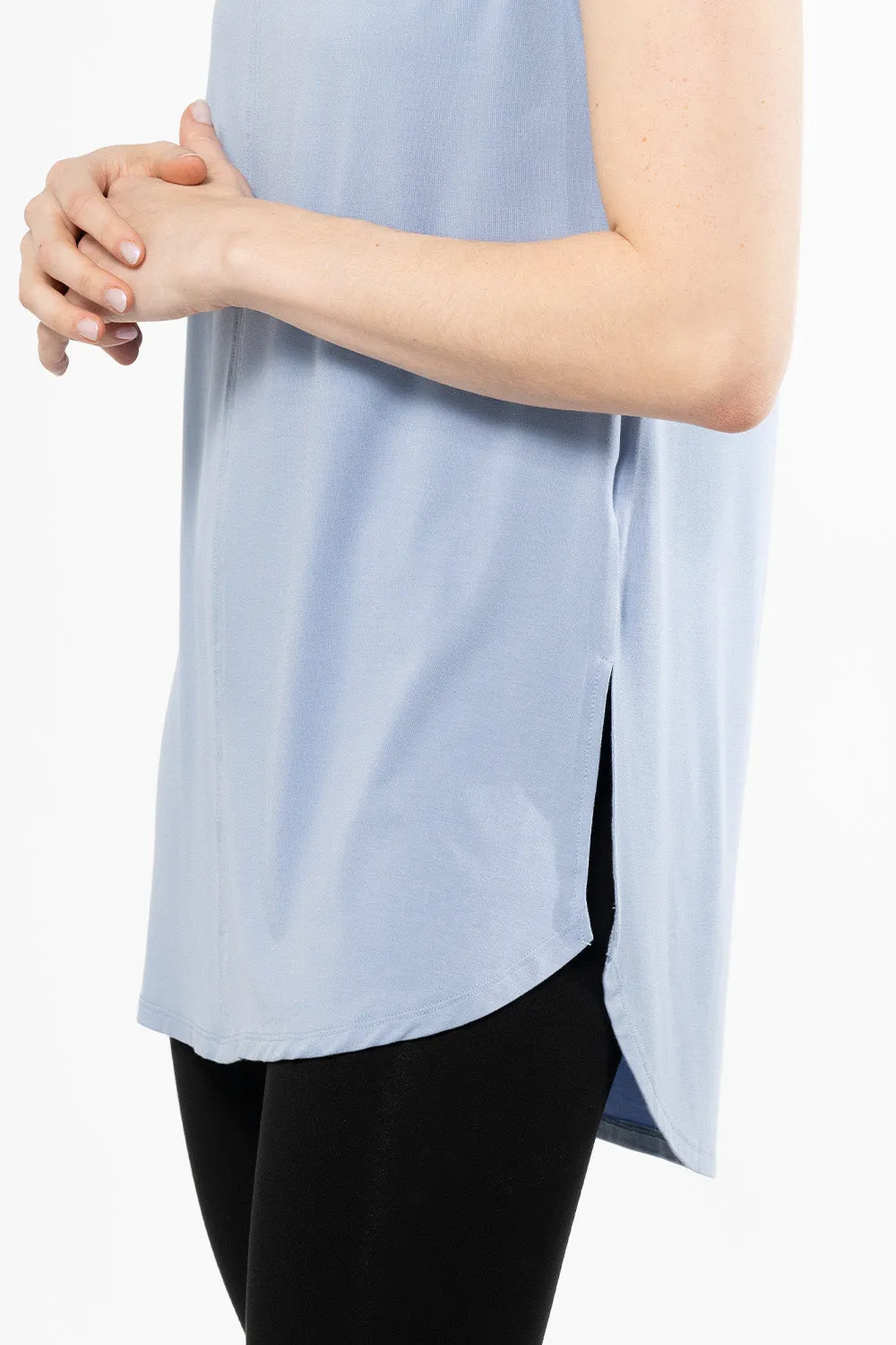 Shannon Sleeveless Bamboo Tunic - Powder Blue