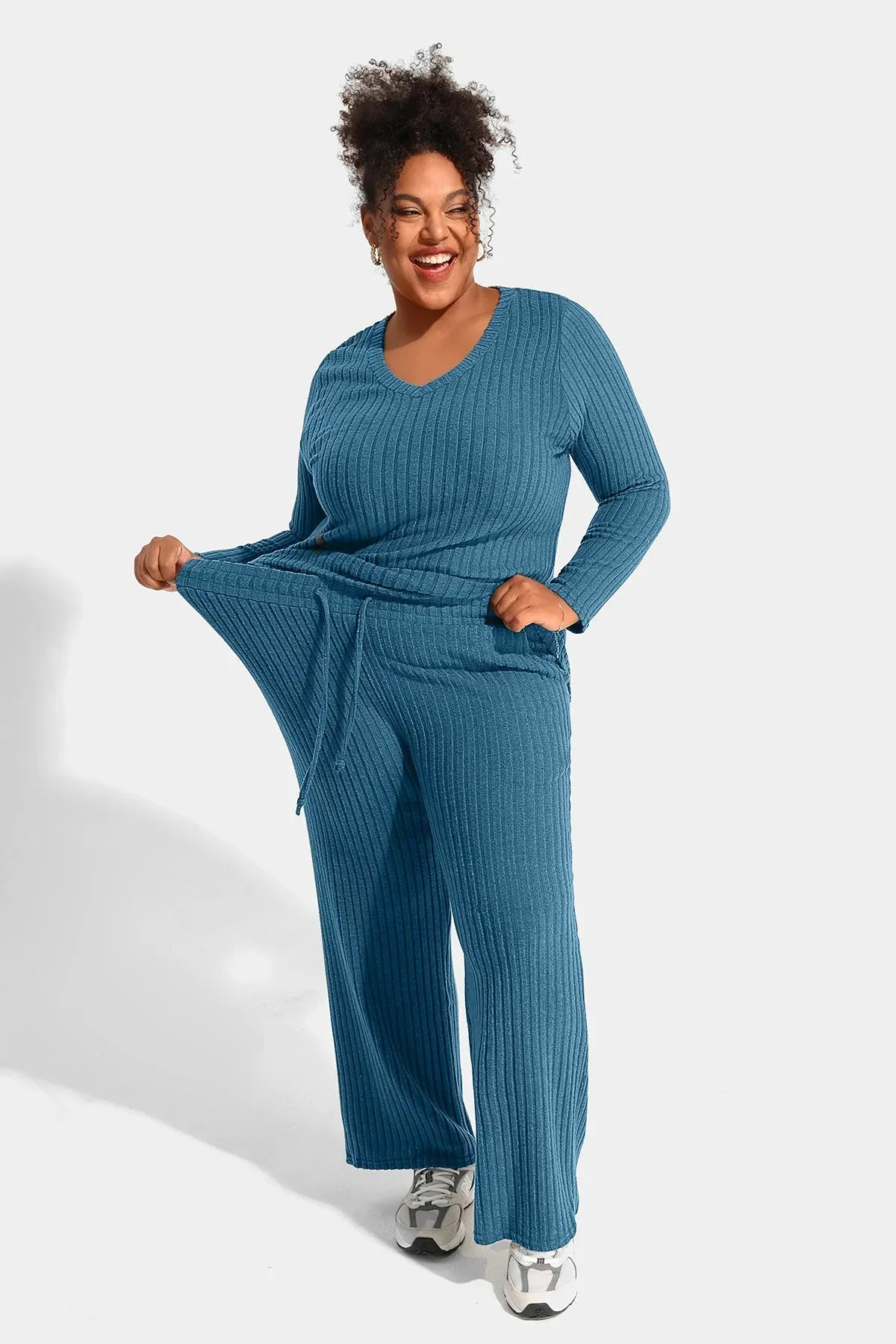 Solid Basic Velvet Lounge Pajama Set