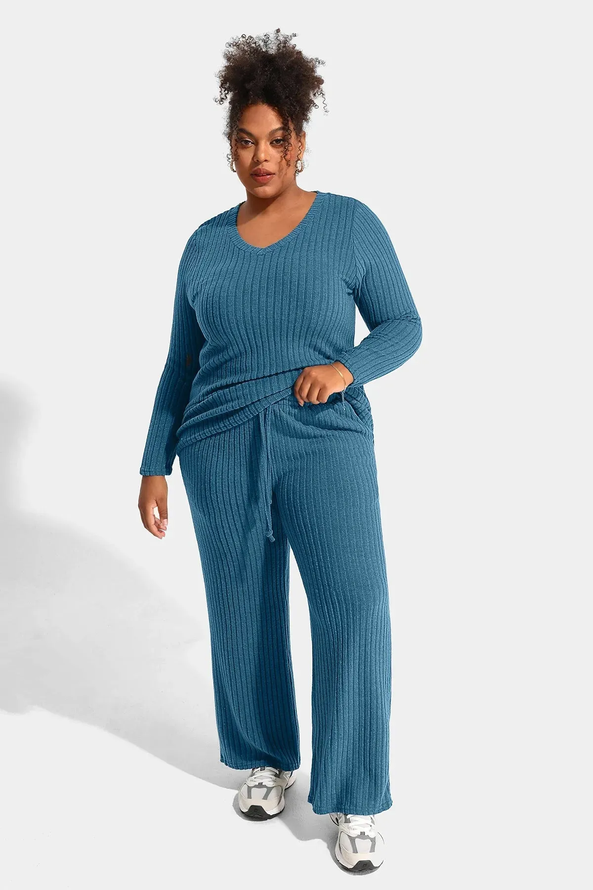 Solid Basic Velvet Lounge Pajama Set