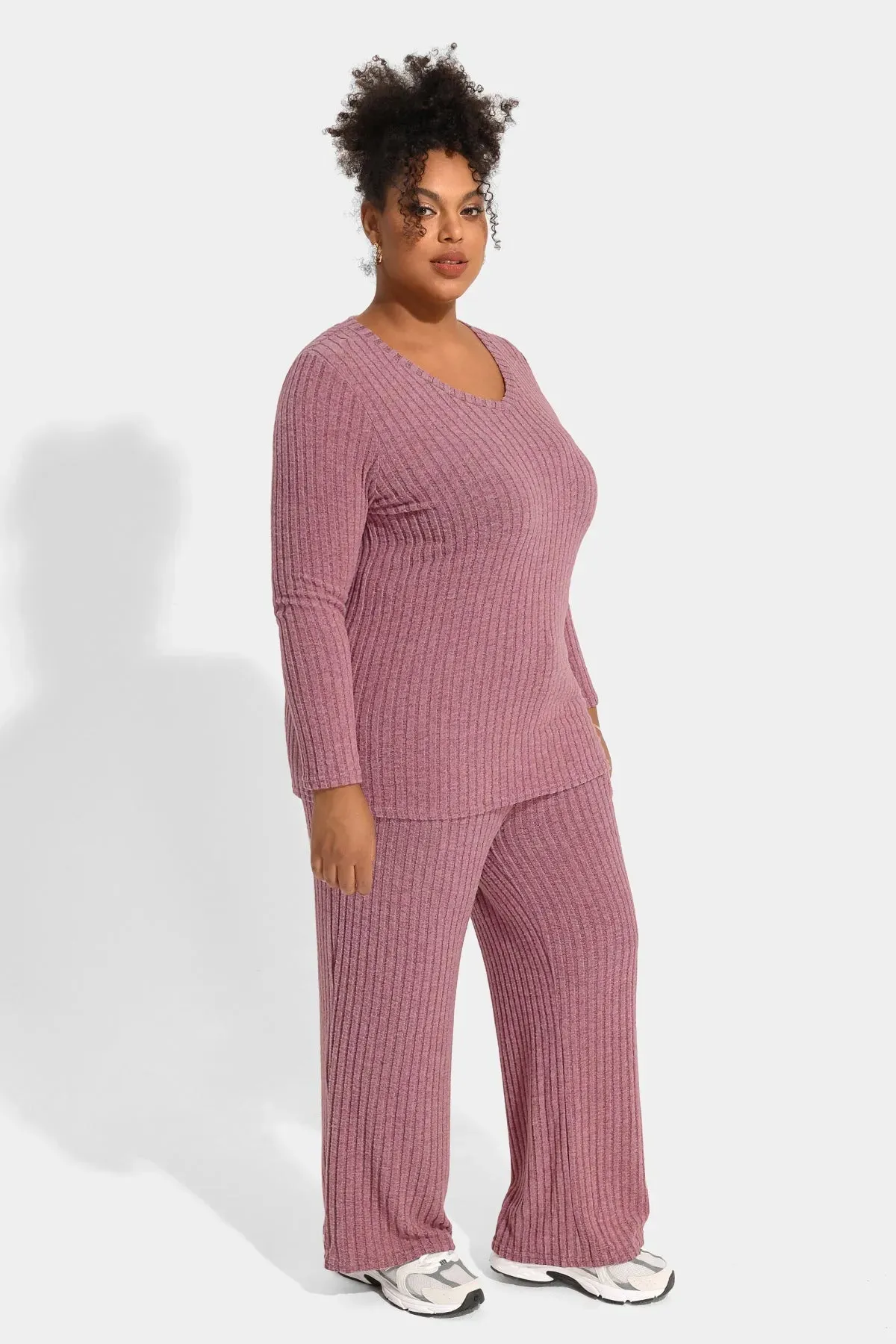 Solid Basic Velvet Lounge Pajama Set