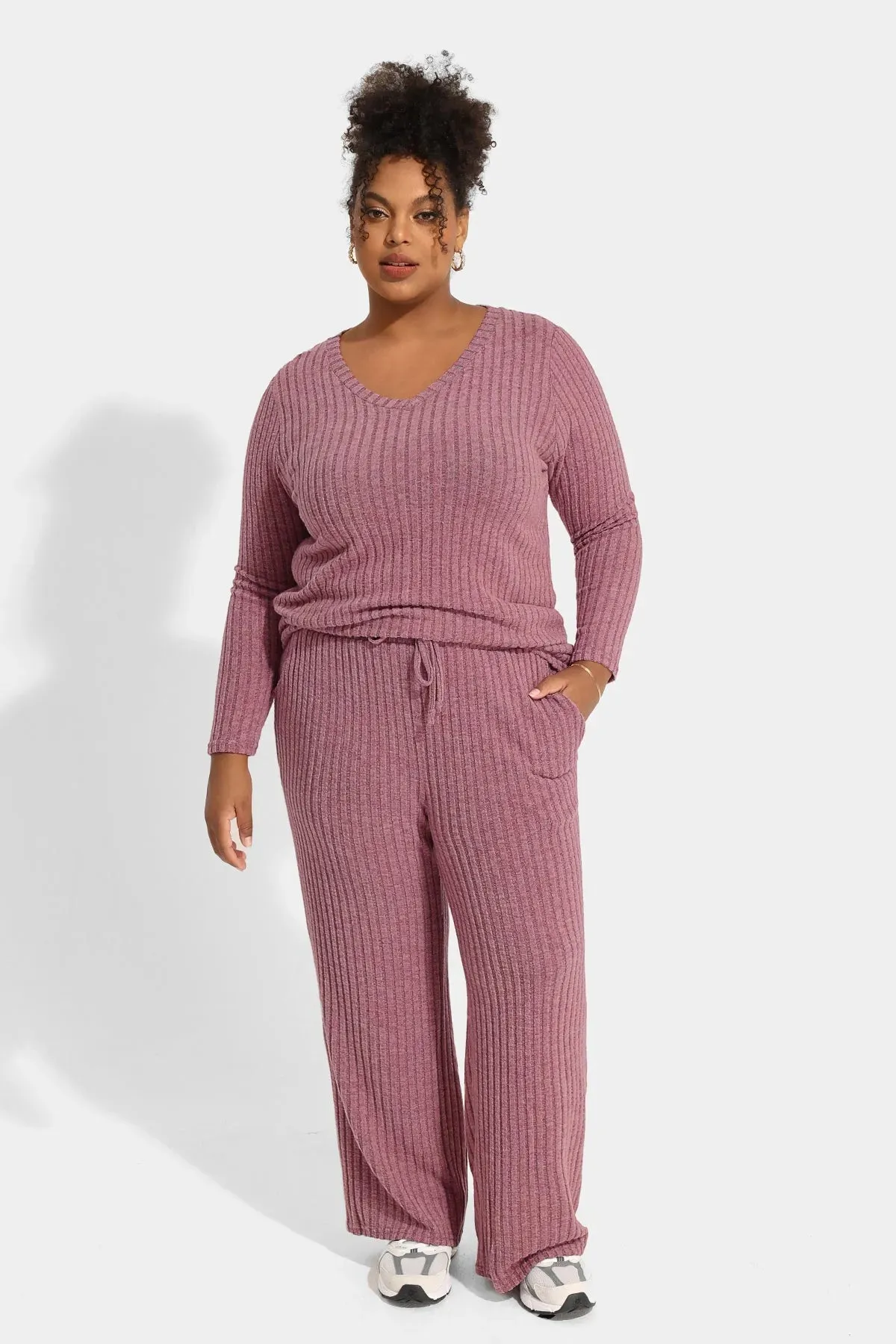 Solid Basic Velvet Lounge Pajama Set