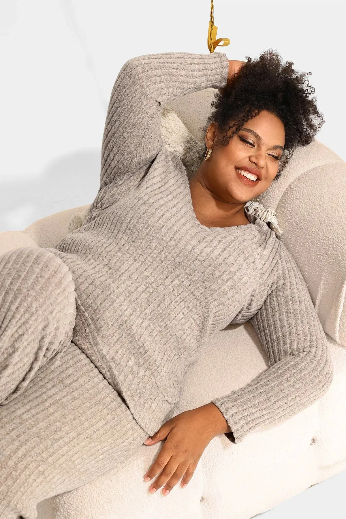 Solid Basic Velvet Lounge Pajama Set