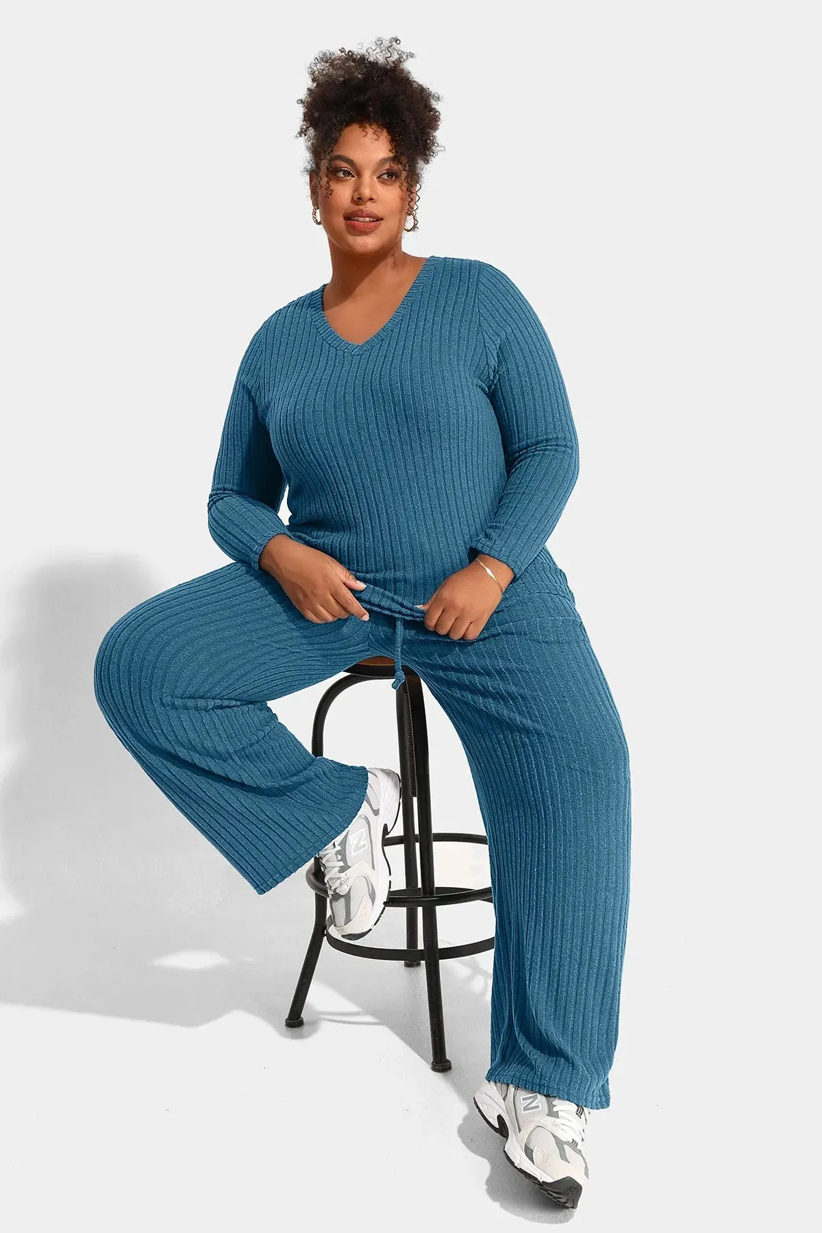 Solid Basic Velvet Lounge Pajama Set