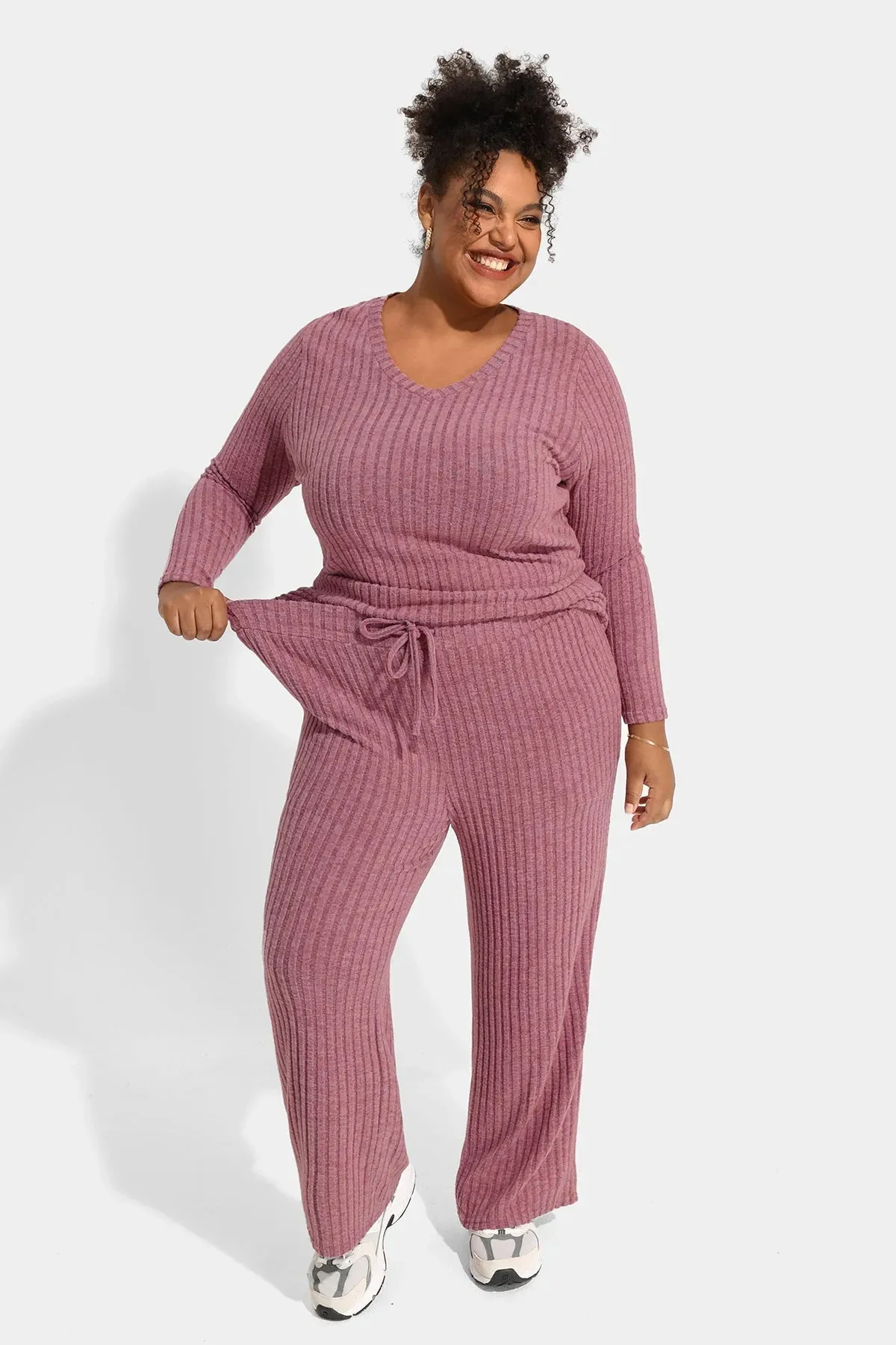 Solid Basic Velvet Lounge Pajama Set