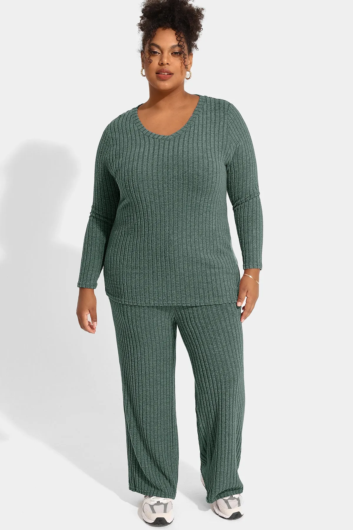 Solid Basic Velvet Lounge Pajama Set