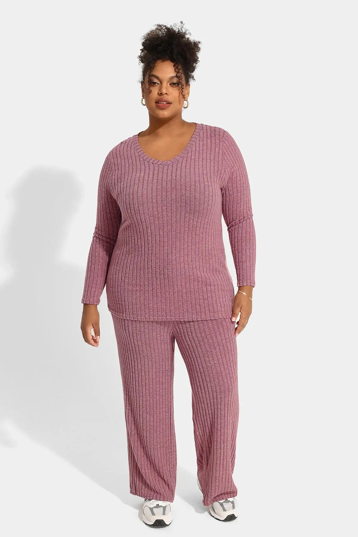 Solid Basic Velvet Lounge Pajama Set