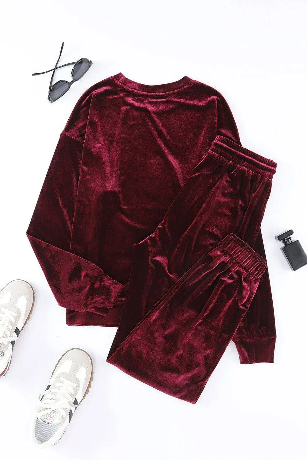 Tatum Velvet Lounge Set | S-XL: XL / Red