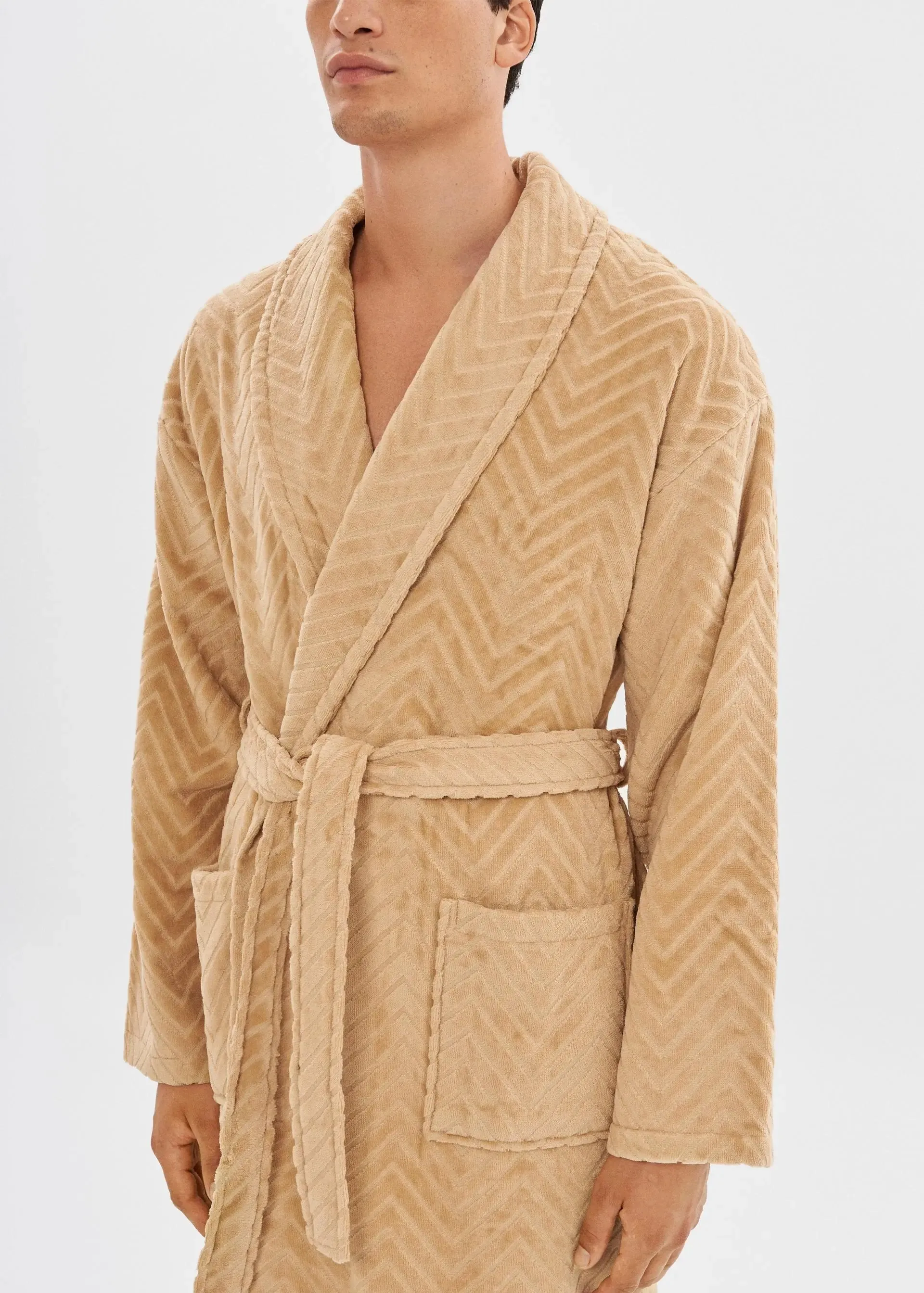 Taupe Velour Bathrobe