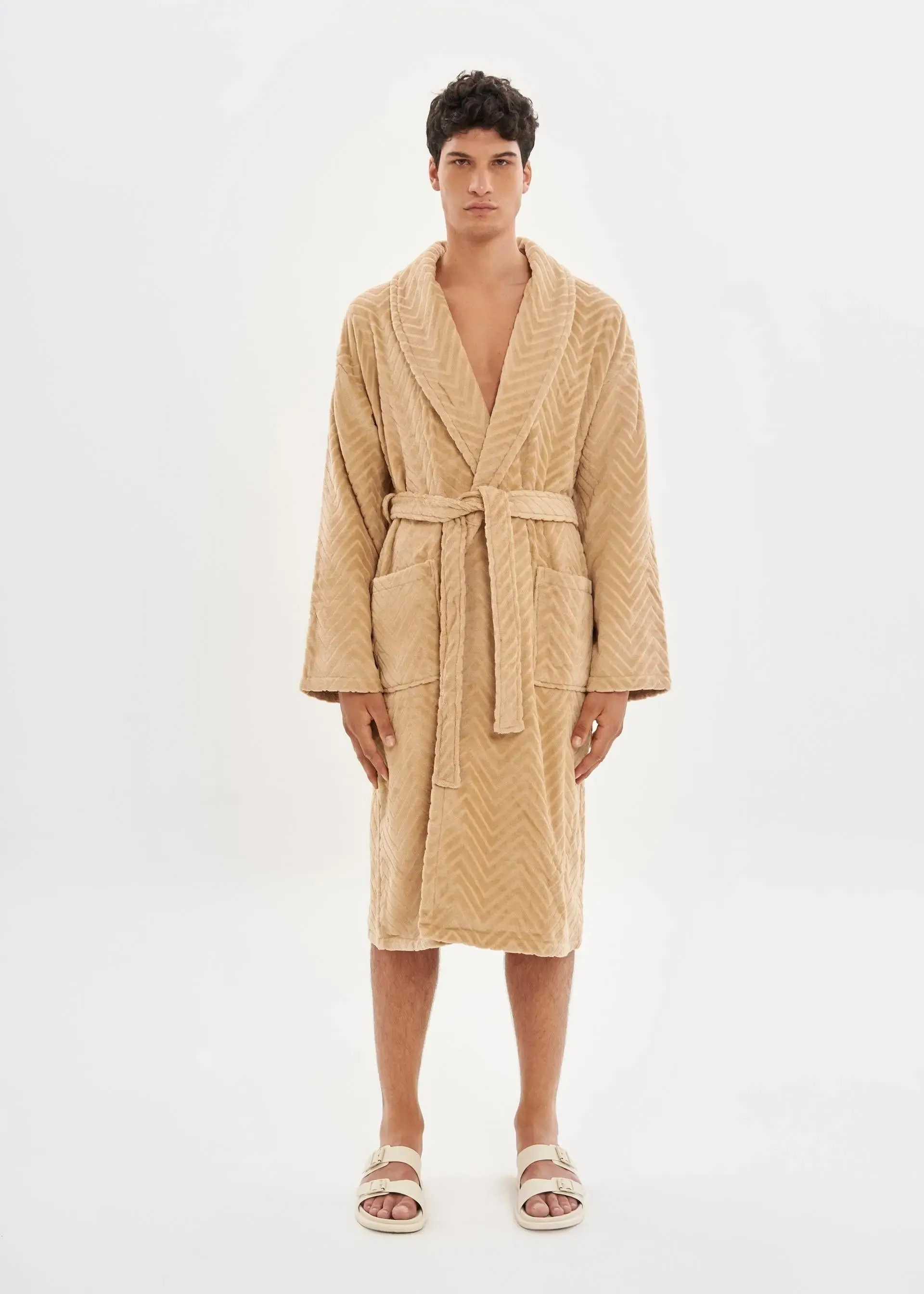 Taupe Velour Bathrobe