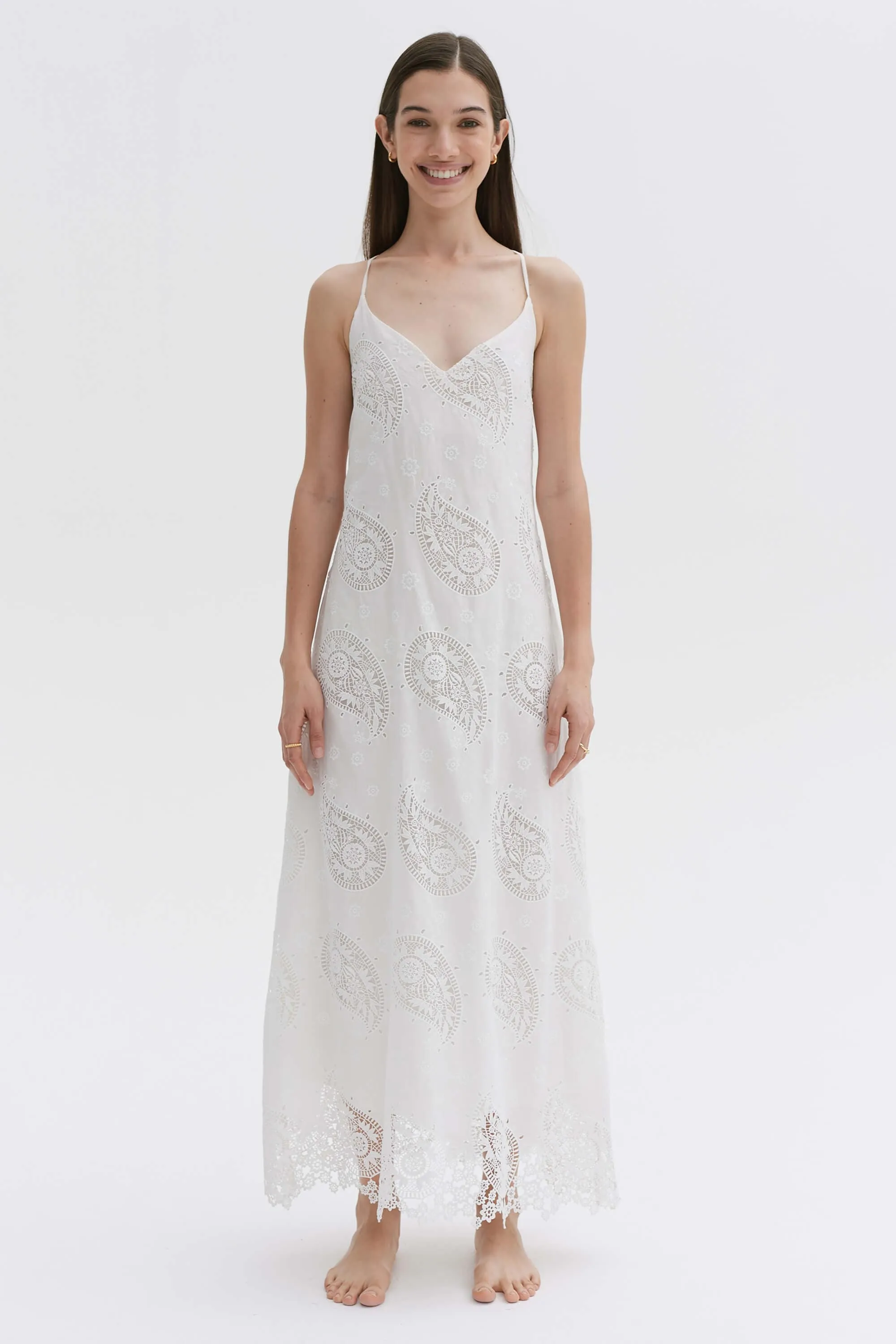 The Nightdress Broderie Anglaise White