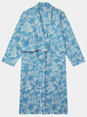 Tiger & Florals Organic Cotton Robe