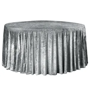 Velvet 120" Round Tablecloth - Charcoal