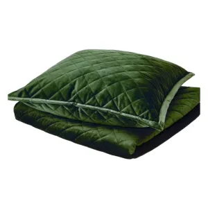 Velvet Coverlet Set in Pine Green by Ann Gish