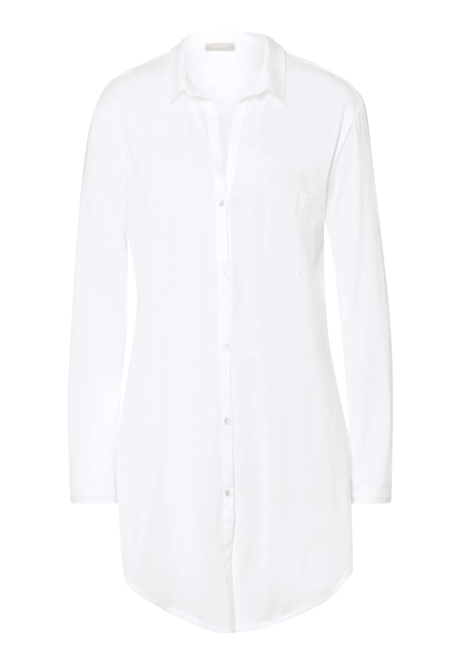 White Cotton Deluxe Long Sleeve Nightshirt