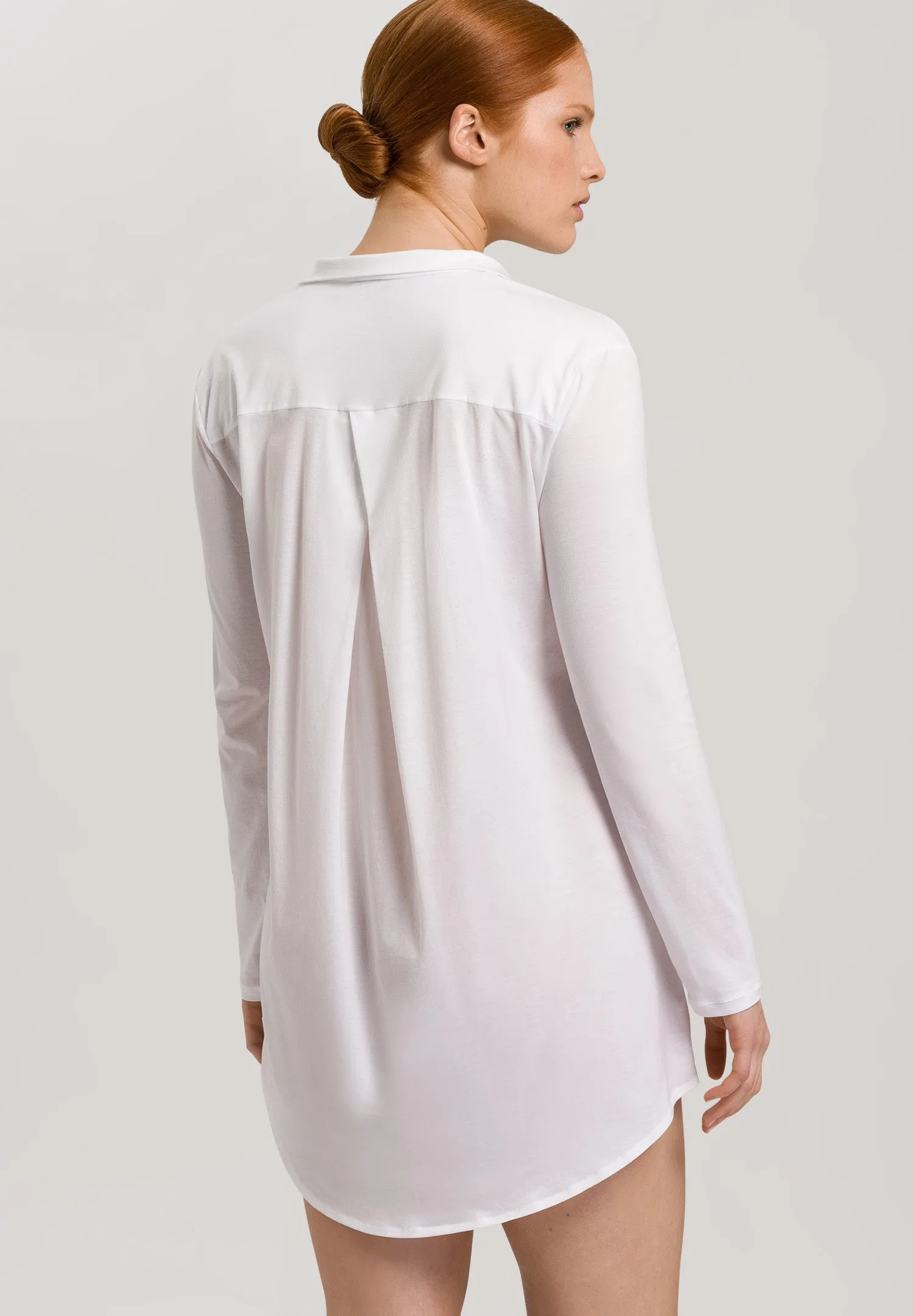 White Cotton Deluxe Long Sleeve Nightshirt