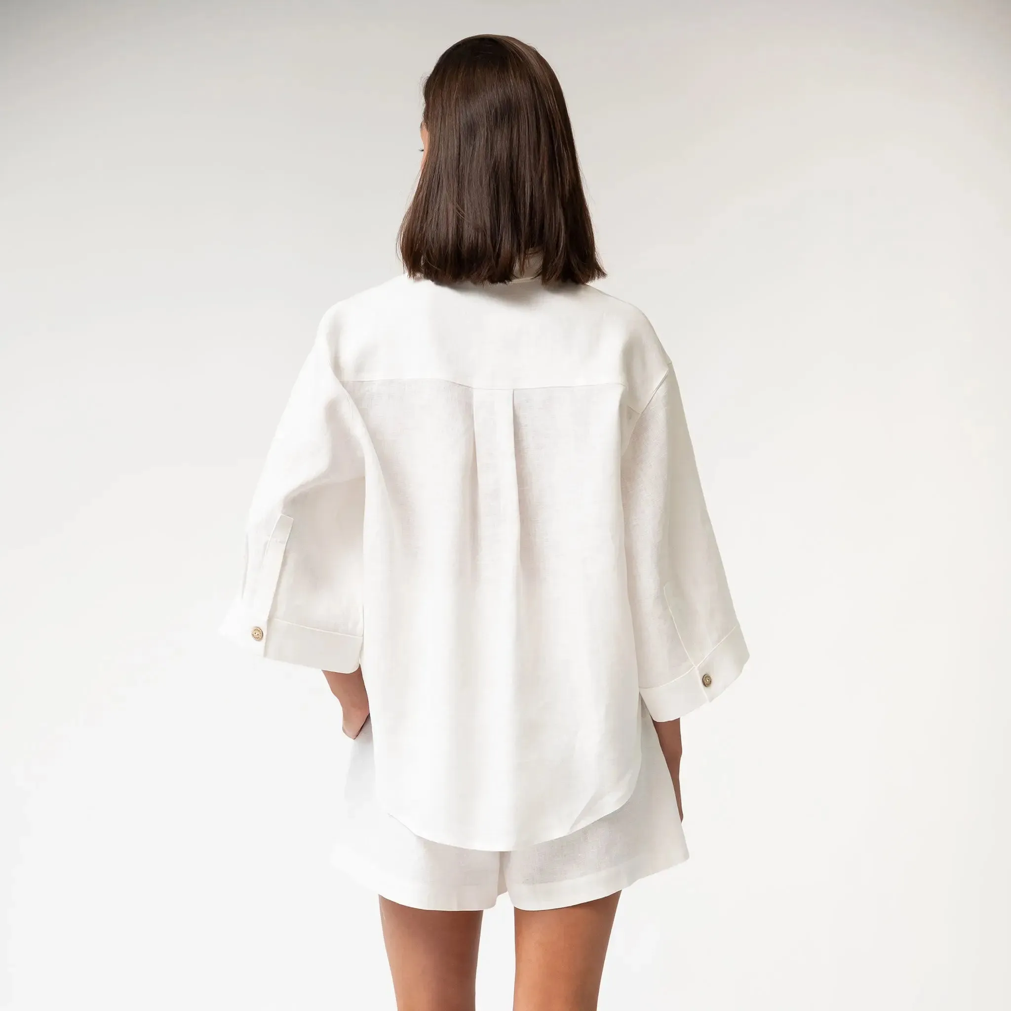 White Heavy Linen Shorts Perfect Days