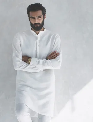 WHITE IRISH LINEN KURTA PAJAMA