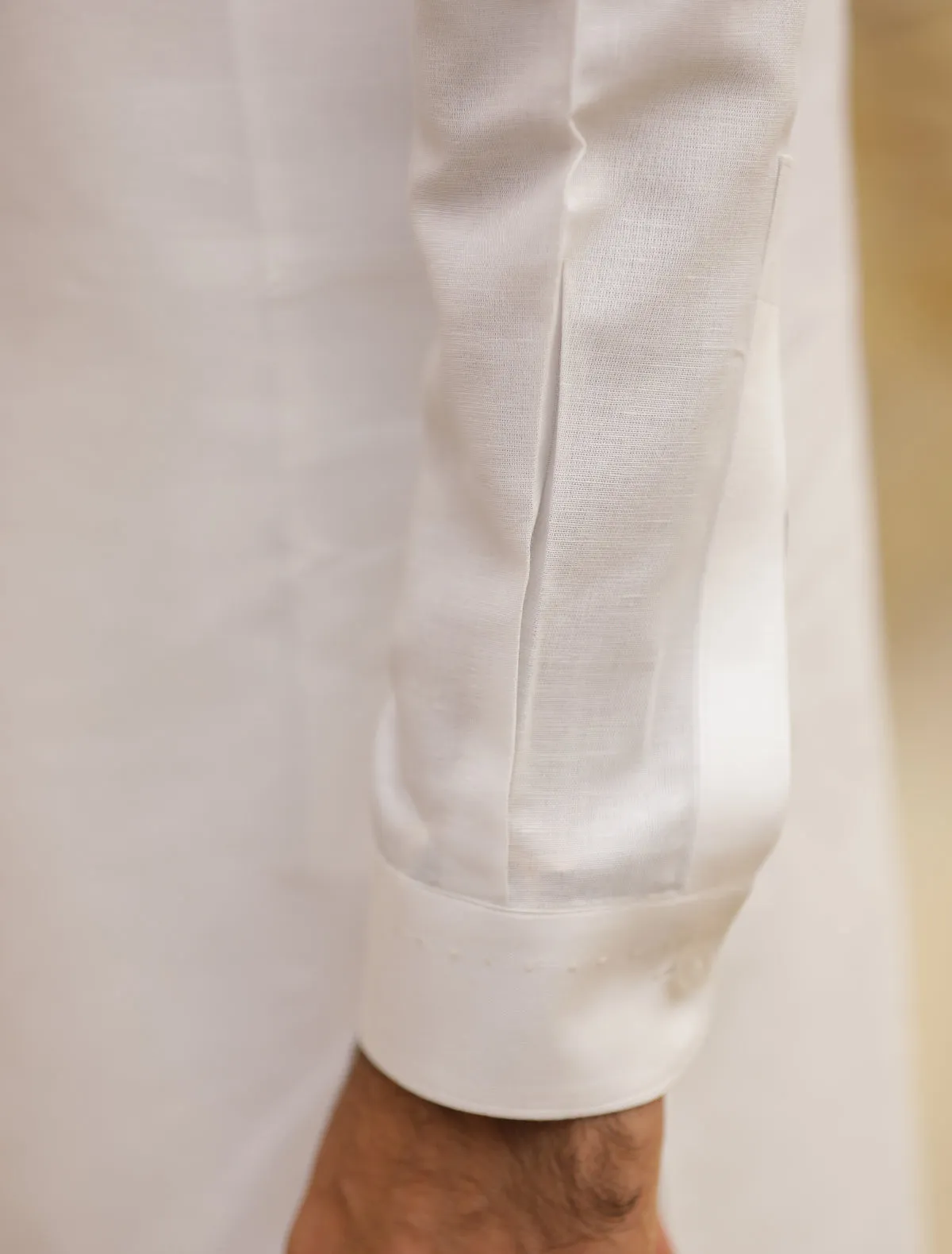 WHITE LINEN KURTA PAJAMA