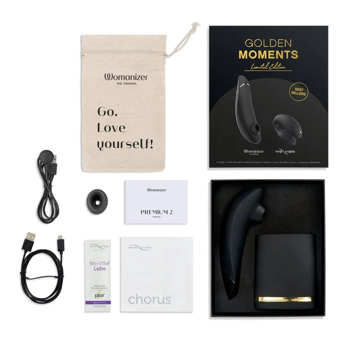 Womanizer - Golden Moments Limited Edition Collection Premium 2  We Vibe Chorus Couples Set (Black)